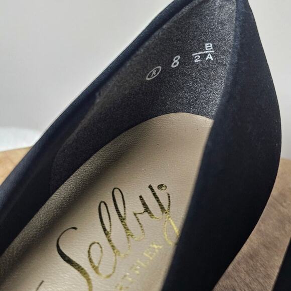 Vintage Selby Black Pumps Rhinestones Dress Kitten Heels 90s Comfort Flex Size 8 - Picture 3 of 8